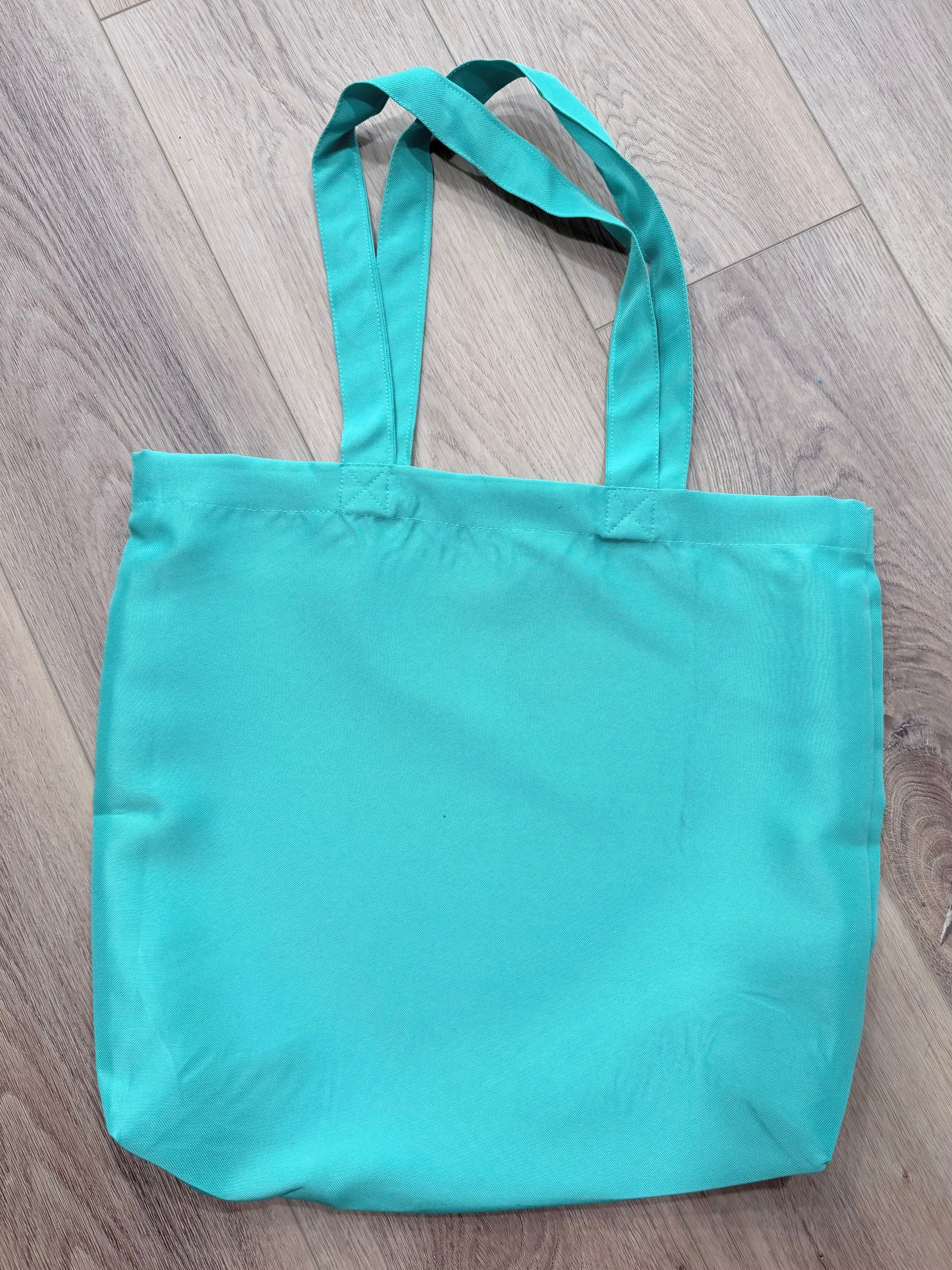 Teal tote bag